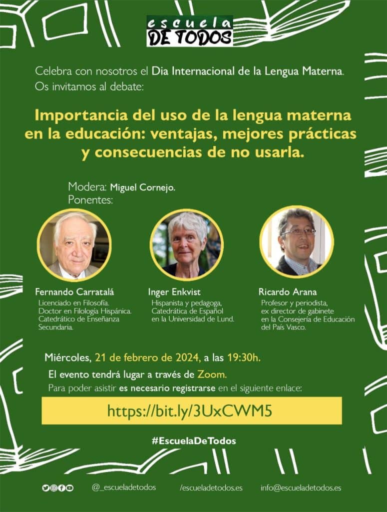 Cartel del Evento la Lengua Materna y enseñanza