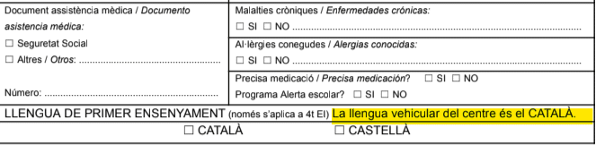 Centros baleares no mostraron casilla para elección de lengua