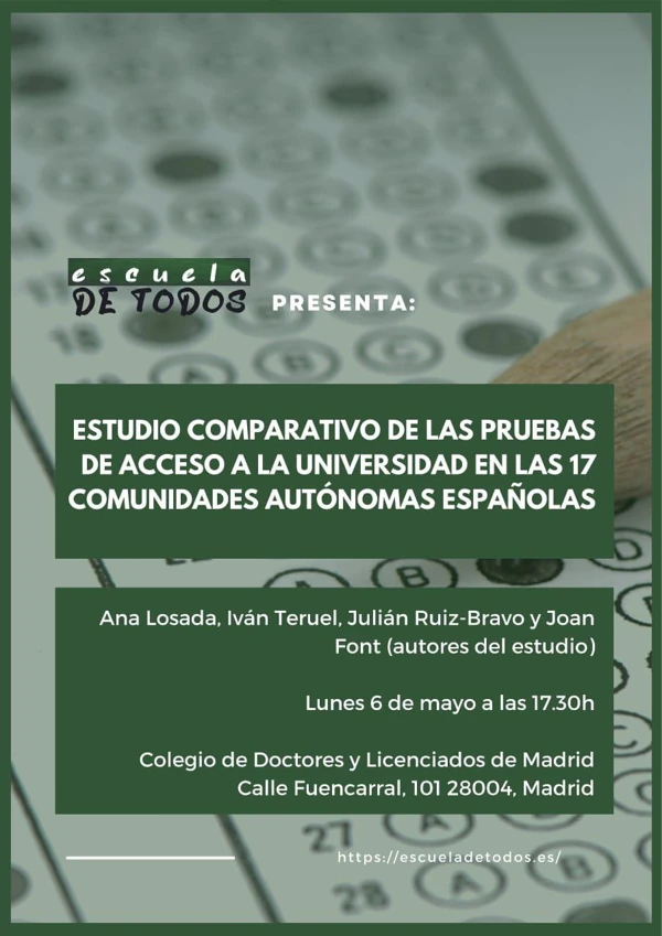 Cartel Estudio Comparativo Selectividad