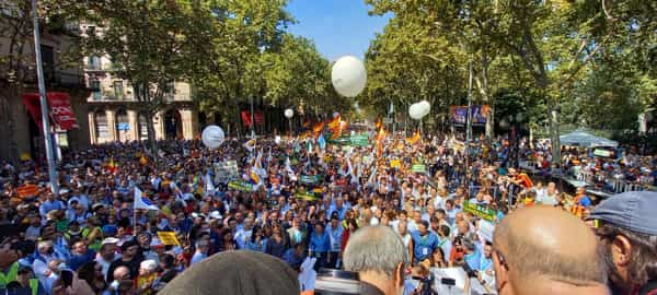 Vista desde el escenario de la manifestación Español, lengua vehicular