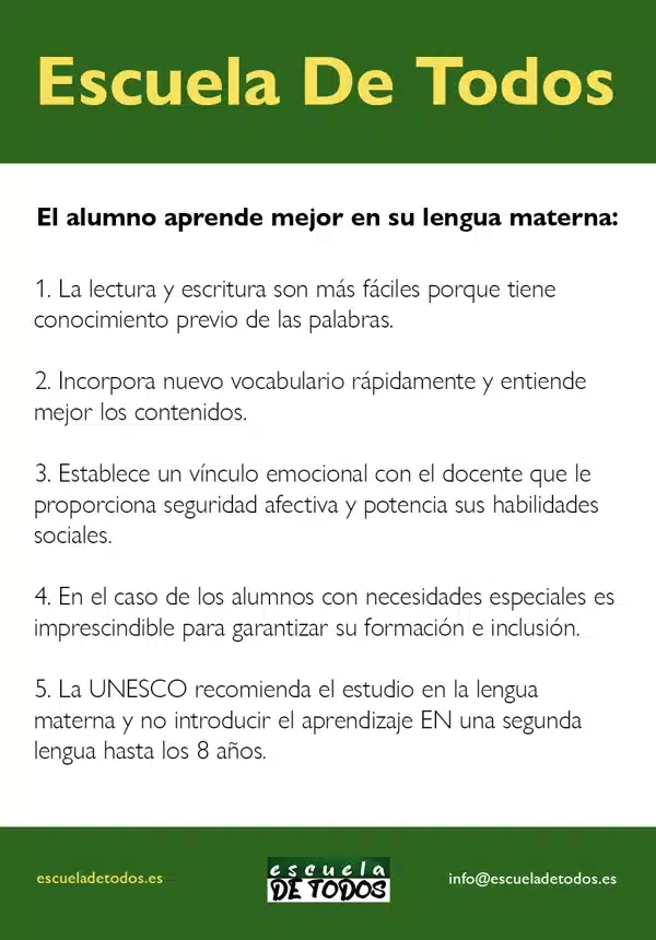Ventajas de estudiar en la lengua materna