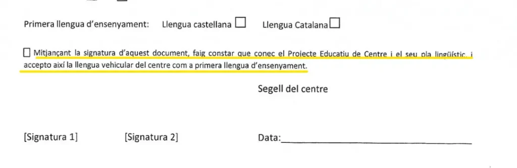 Centros baleares no mostraron casilla para elección de lengua